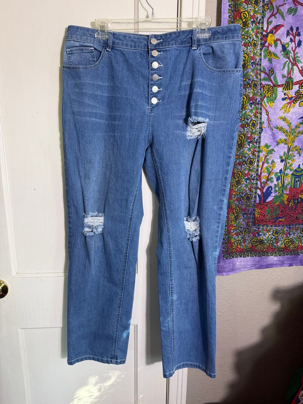 Midiross Distressed Button Fly Jeans – Women's 2XL